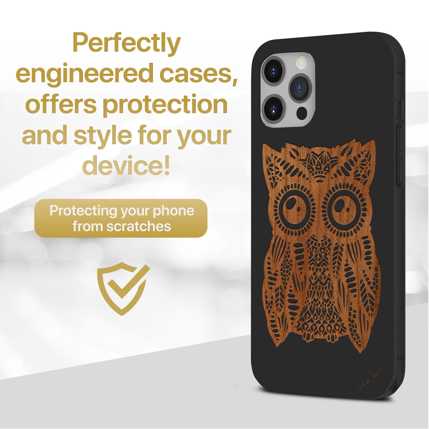Great Owl Wooden Laser Engraved Phone Case