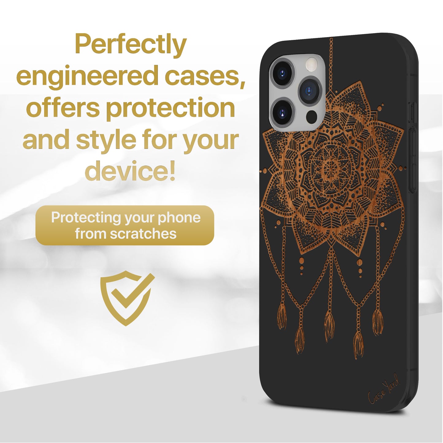 Small Dream Catcher Wooden Laser Engraved Phone Case for iPhone