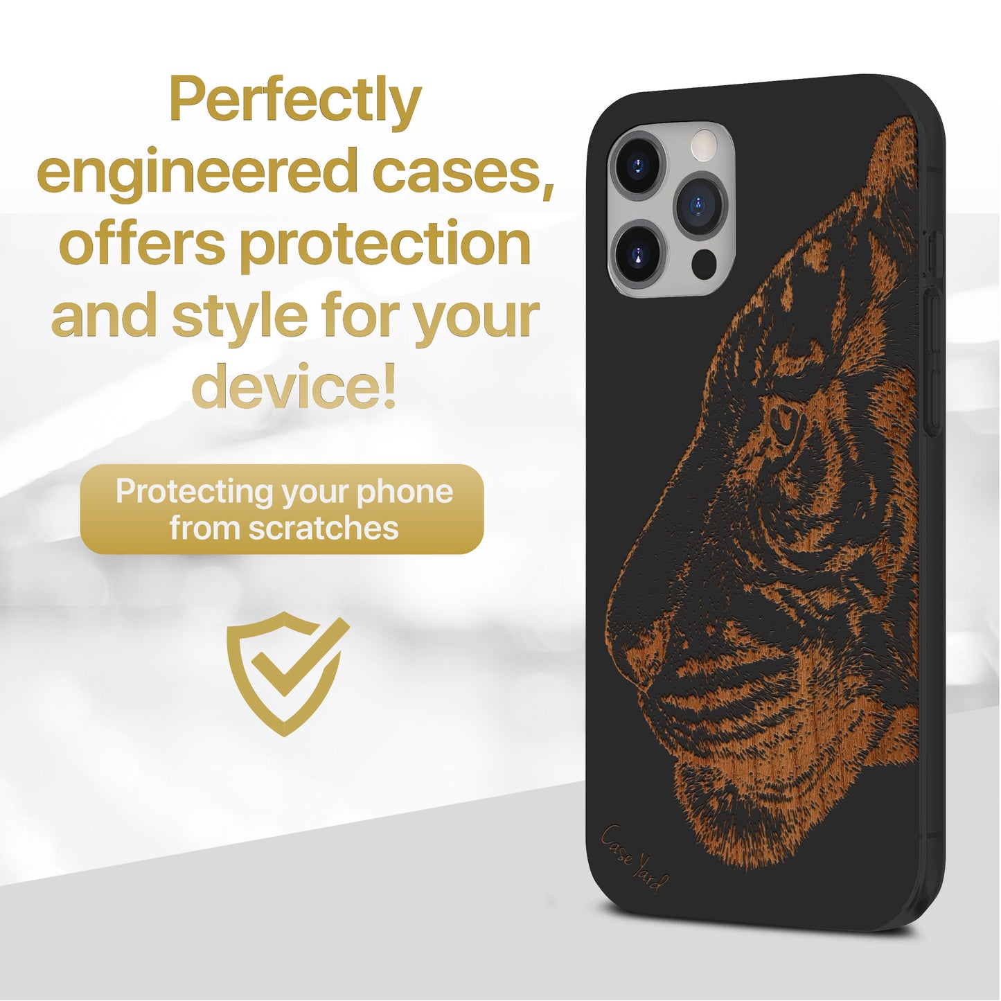Bengal Tiger Wooden Laser Engraved Phone Case for iPhone & Samsung Phones