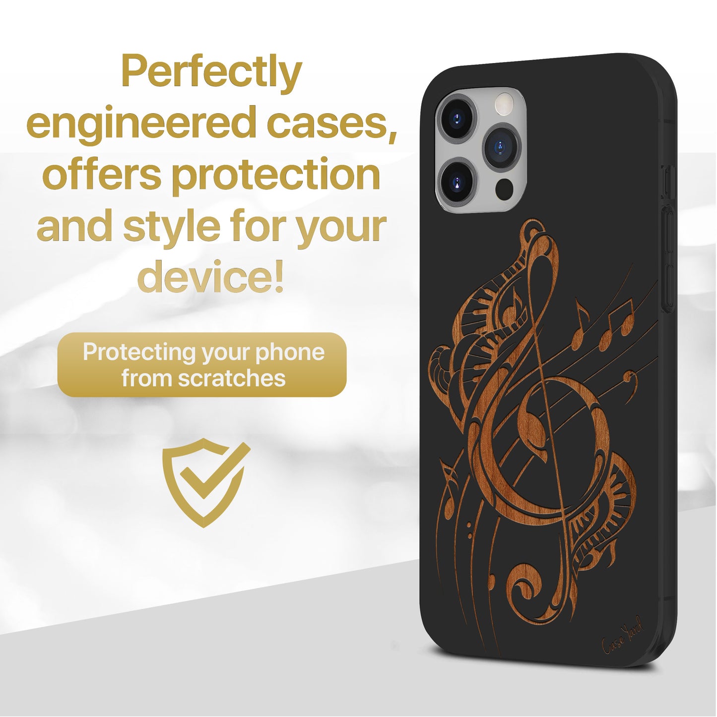 Tribal Music Note Wooden Laser Engraved Phone Case