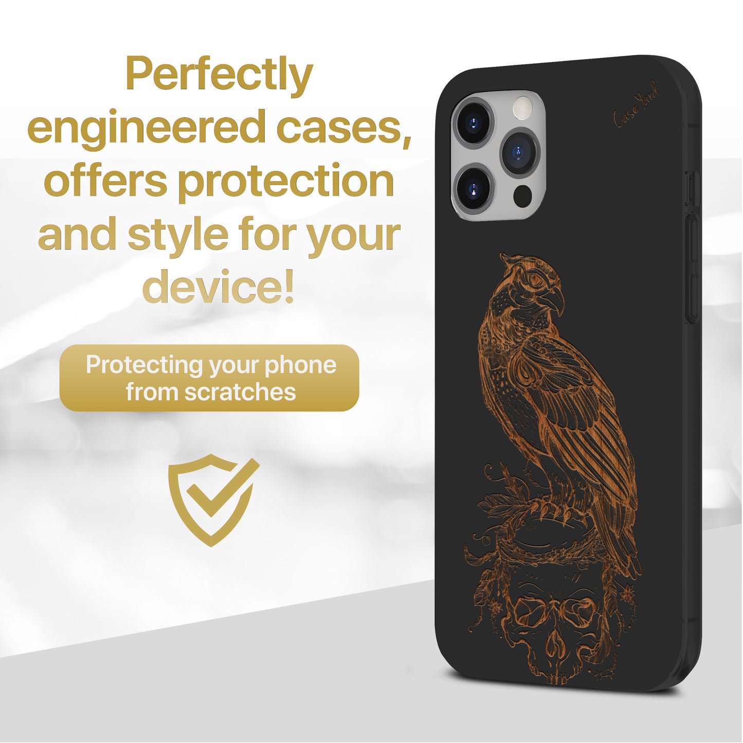 Bird of Prey Wooden Laser Engraved Phone Case for iPhone & Samsung Phones
