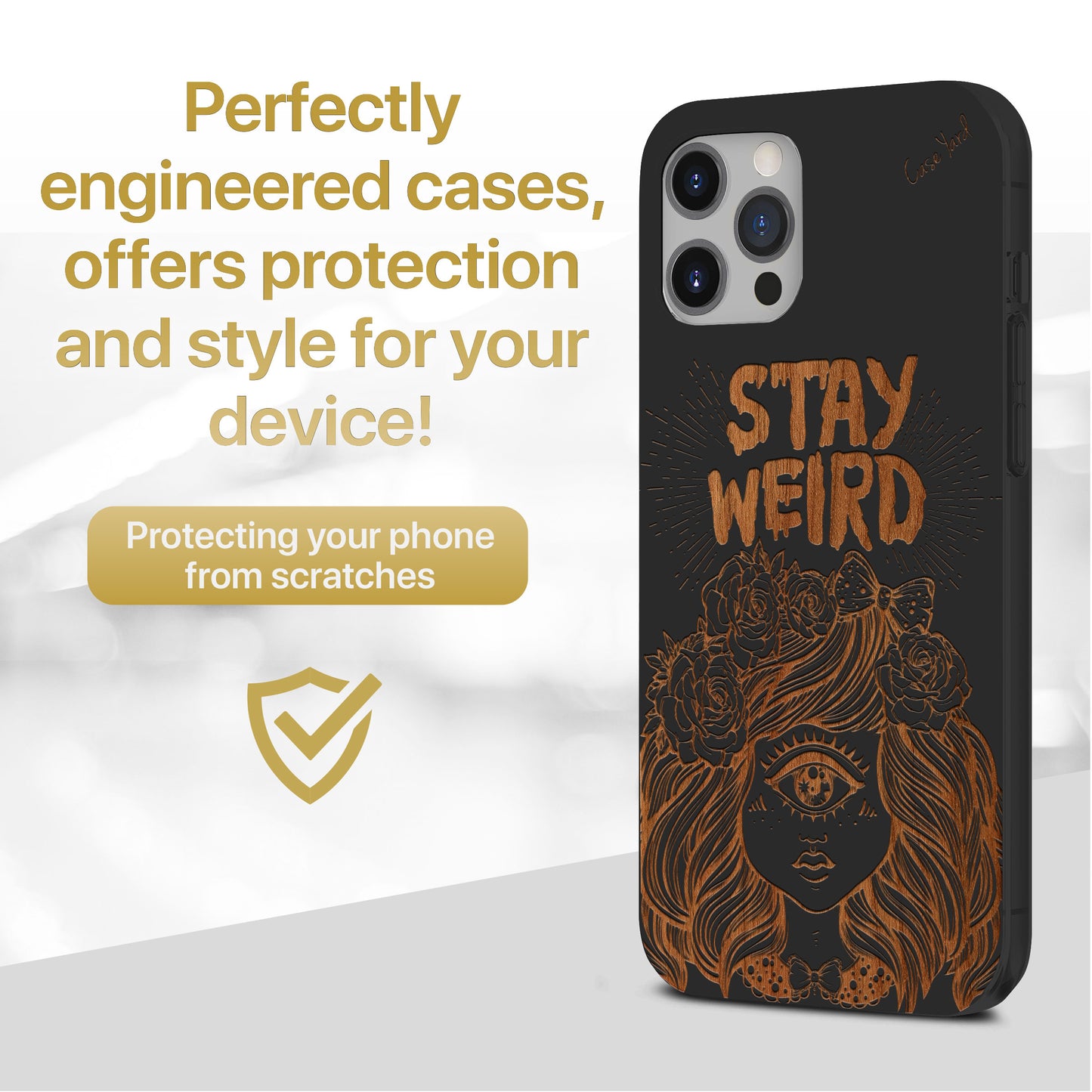 Monster Girl Wooden Laser Engraved Phone Case for iPhone