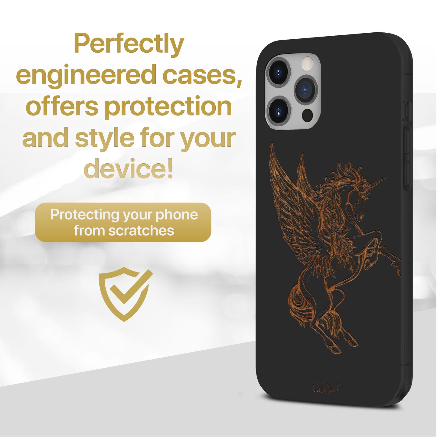 Pegasus Wooden Laser Engraved Phone Case for iPhone