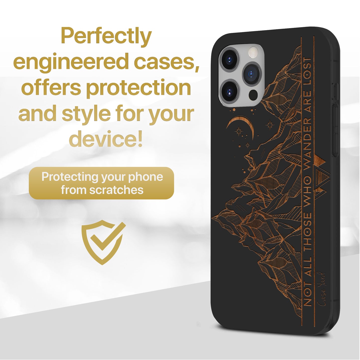 Tribal Mountains Wooden Laser Engraved Phone Case for iPhone