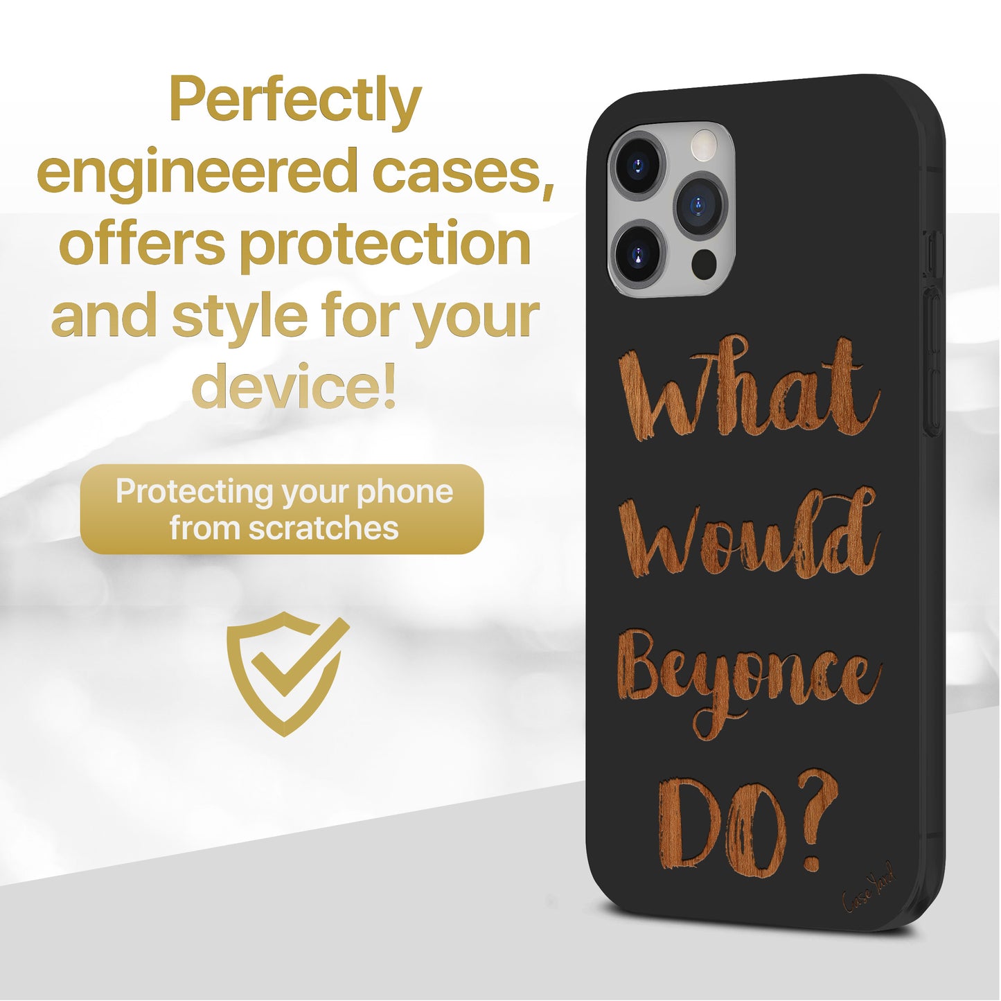 What Would Beyonce Do? Wooden Laser Engraved Phone Case for iPhone