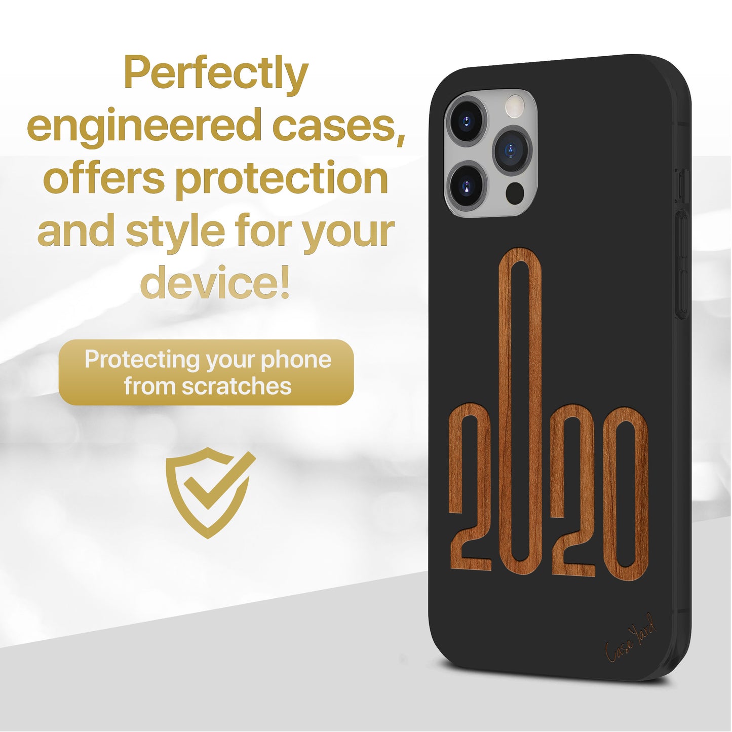 2020 Wooden Laser Engraved Phone Case for iPhone & Samsung Phones
