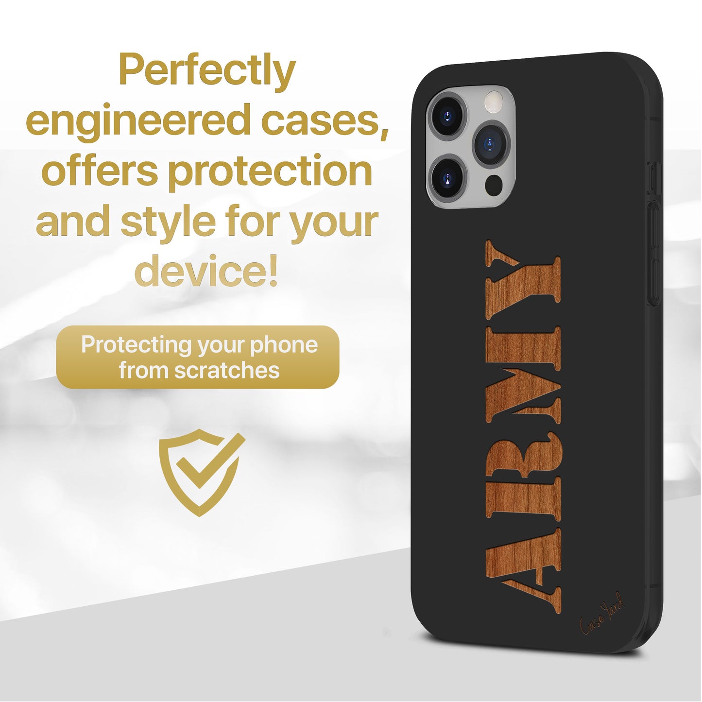 US Army Stencil Wooden Laser Engraved Phone Case for iPhone