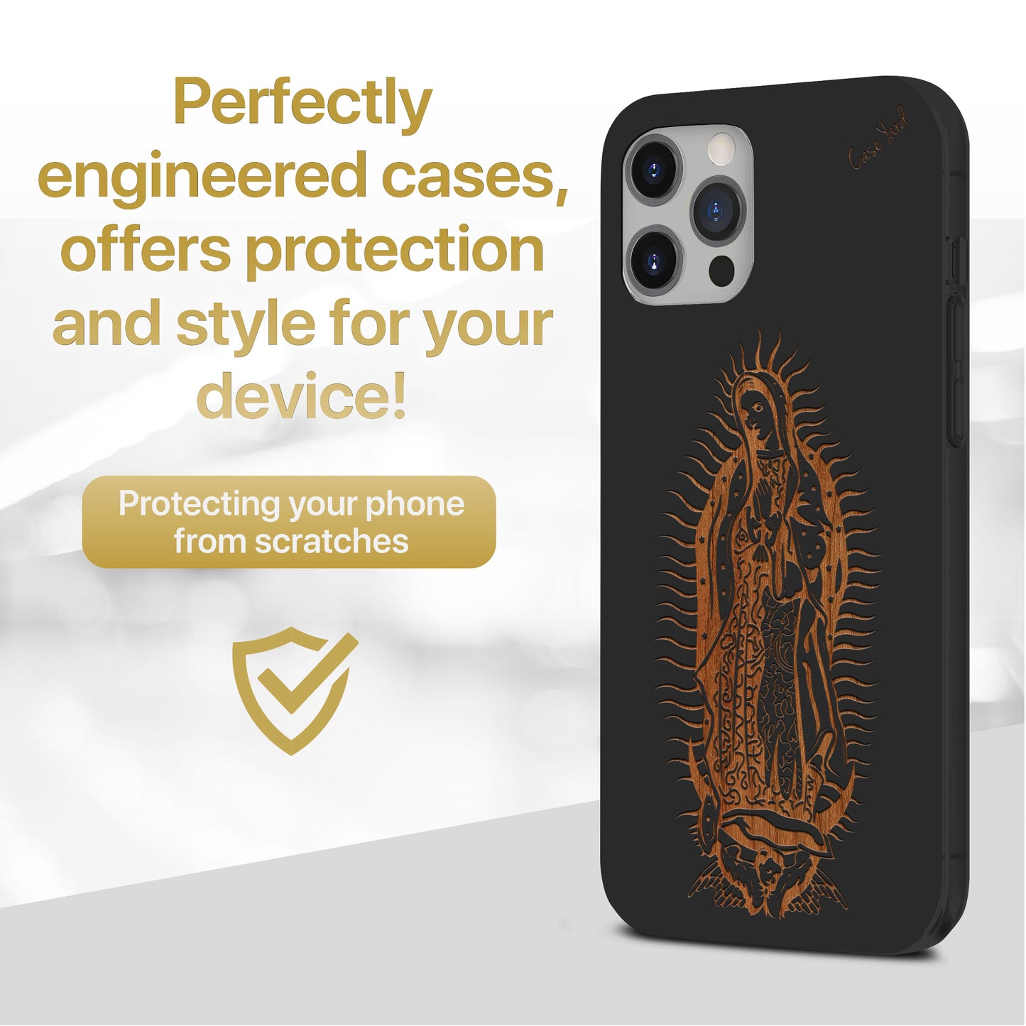 Virgin Mary Wooden Laser Engraved Phone Case for iPhone