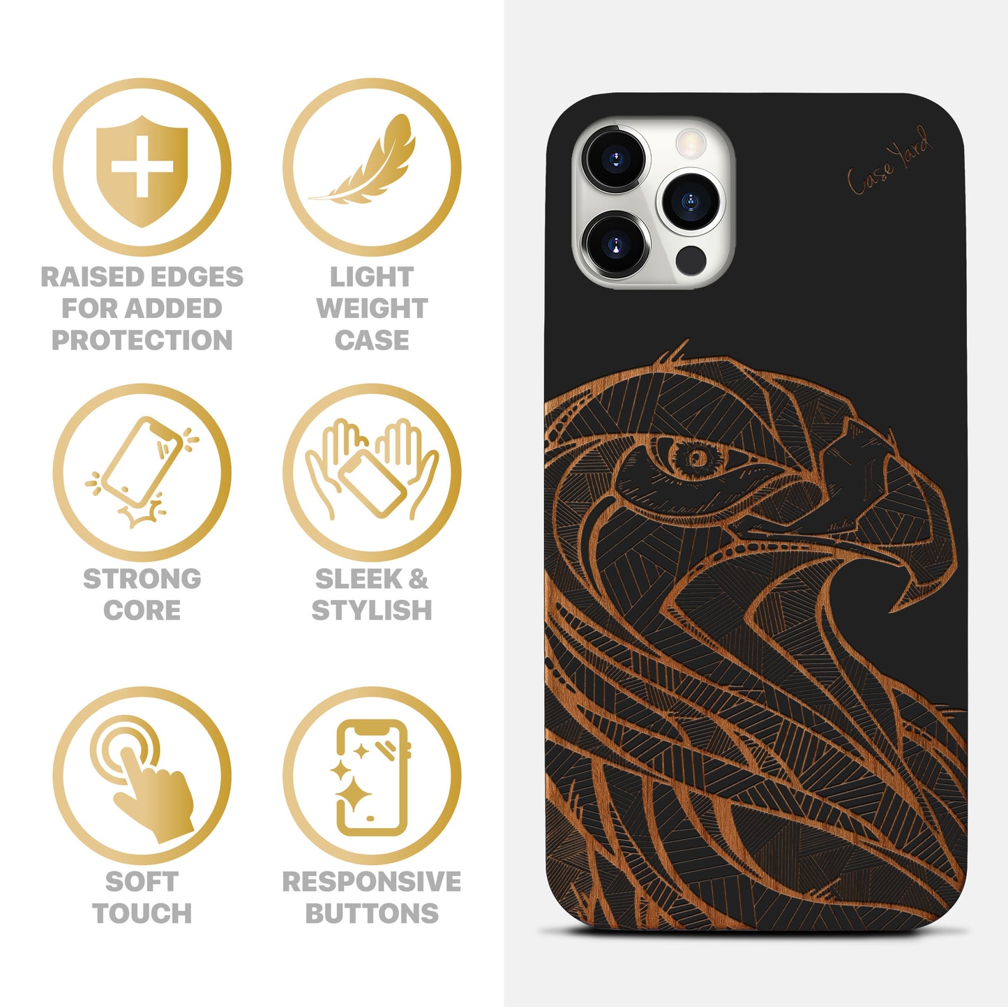 Eagle Wooden Laser Engraved Phone Case for iPhone