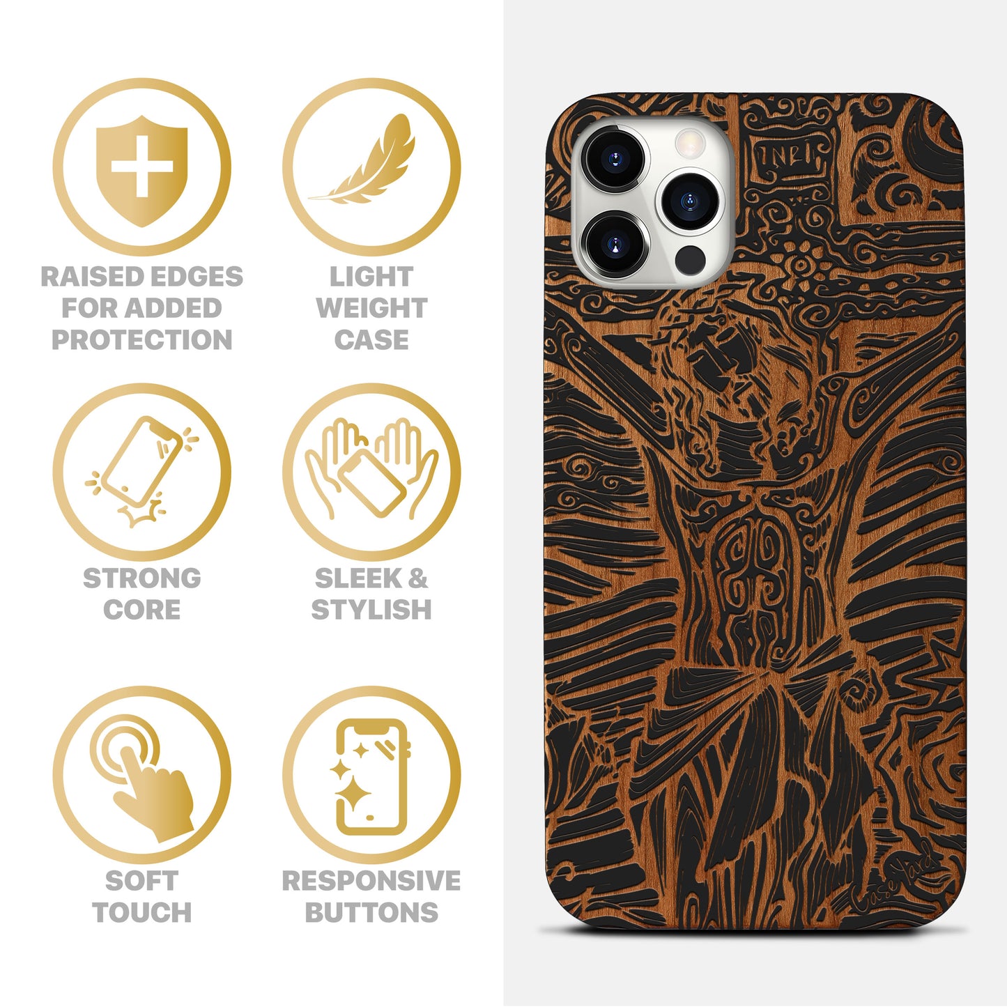 Jesus Wooden Laser Engraved Phone Case