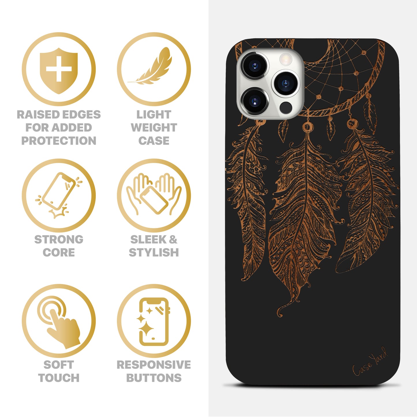 Dream Catcher Wooden Laser Engraved Phone Case