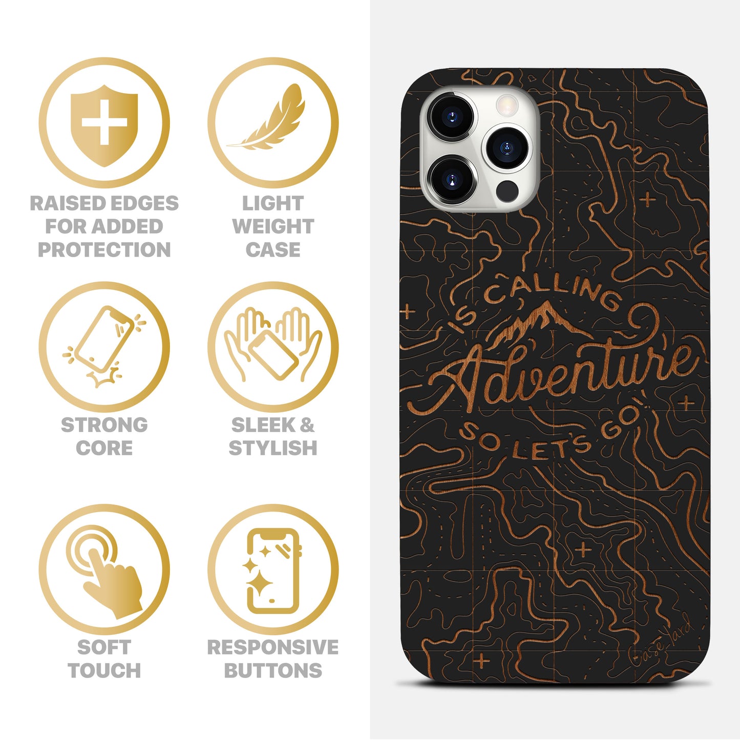 Adventure Wooden Laser Engraved Phone Case