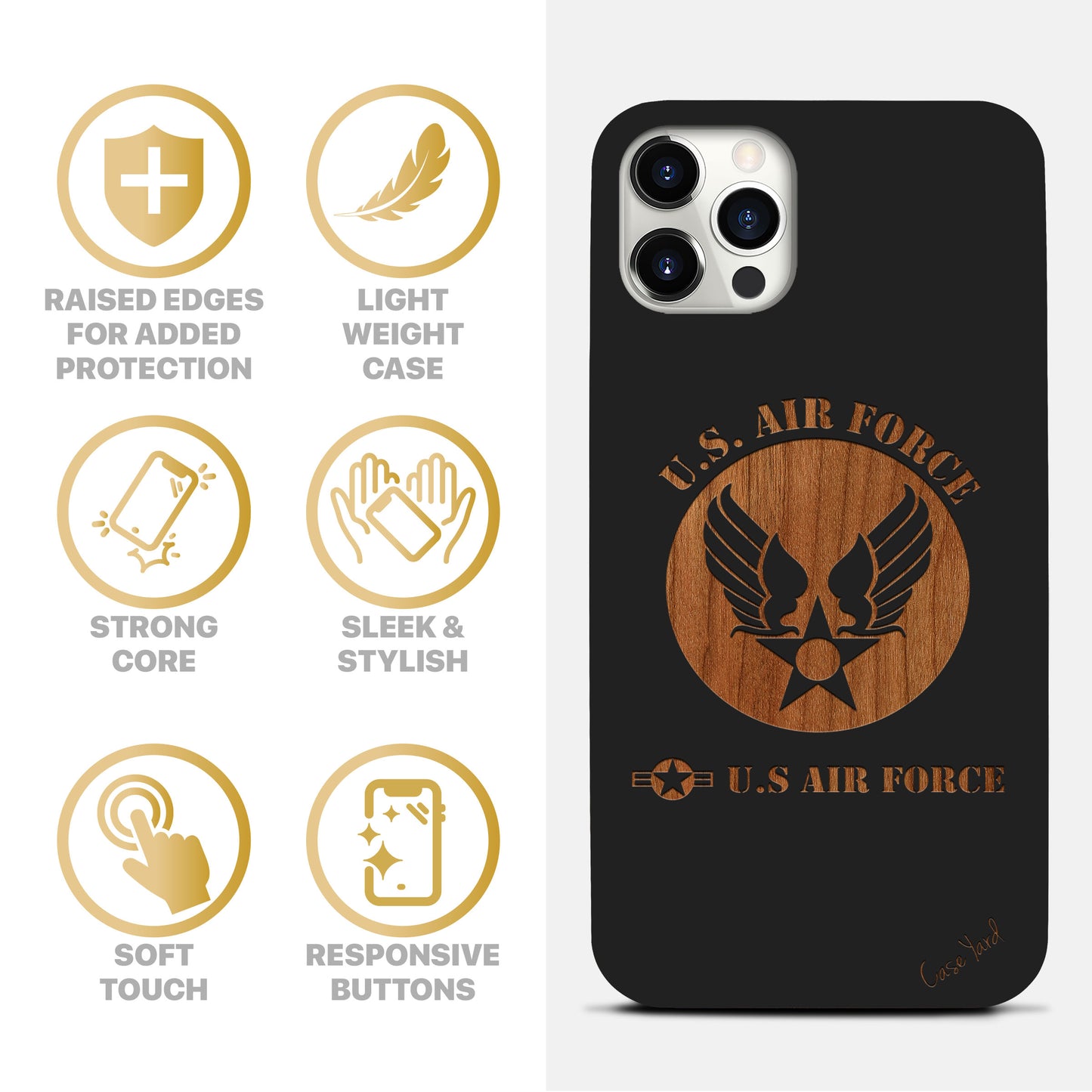 Air Force 2 Wooden Laser Engraved Phone Case