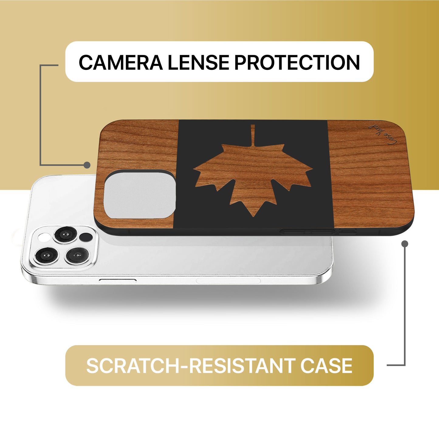 Canada Flag Wooden Laser Engraved Phone Case for iPhone & Samsung Phones