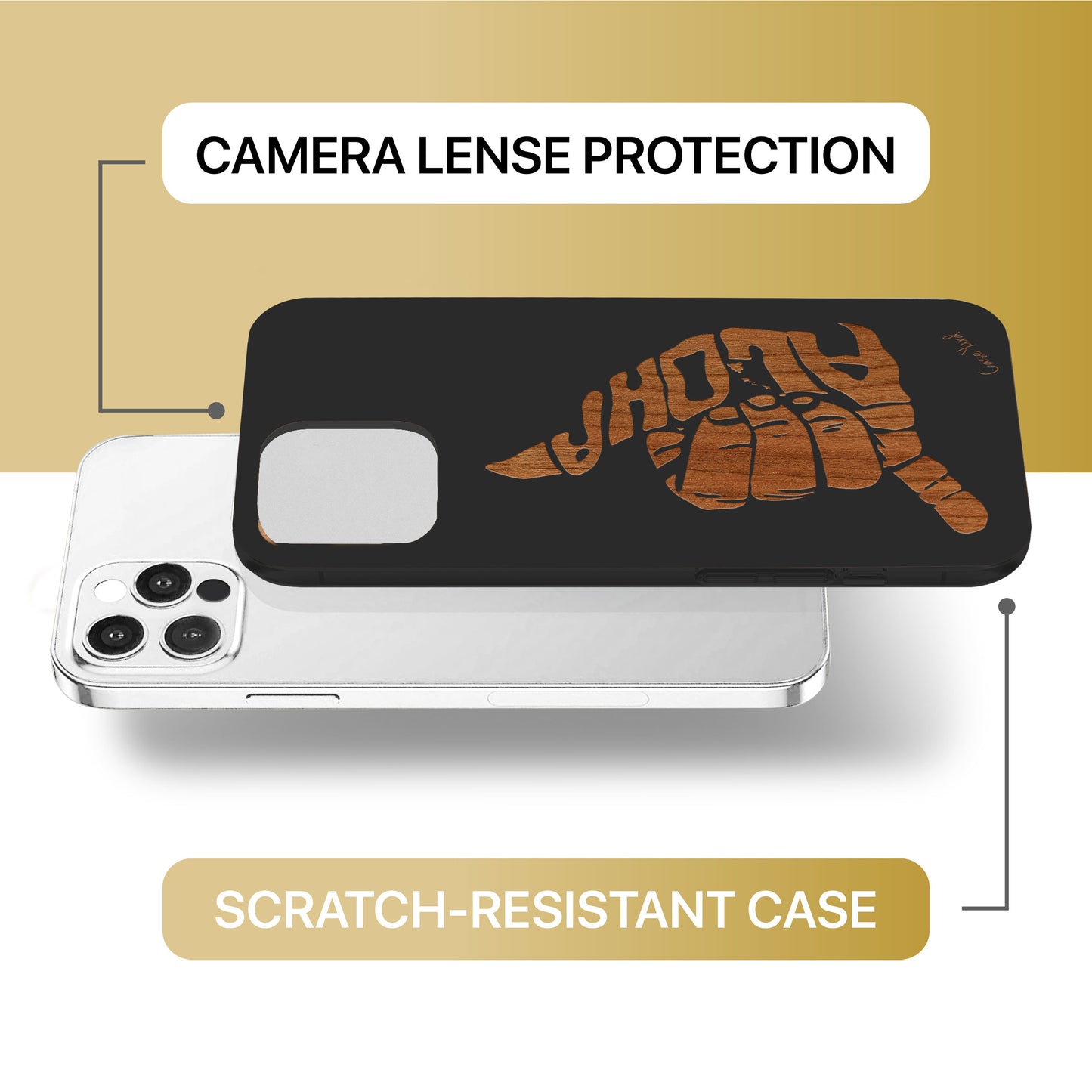 Aloha Hand Sign Wooden Laser Engraved Phone Case for iPhone & Samsung Phones