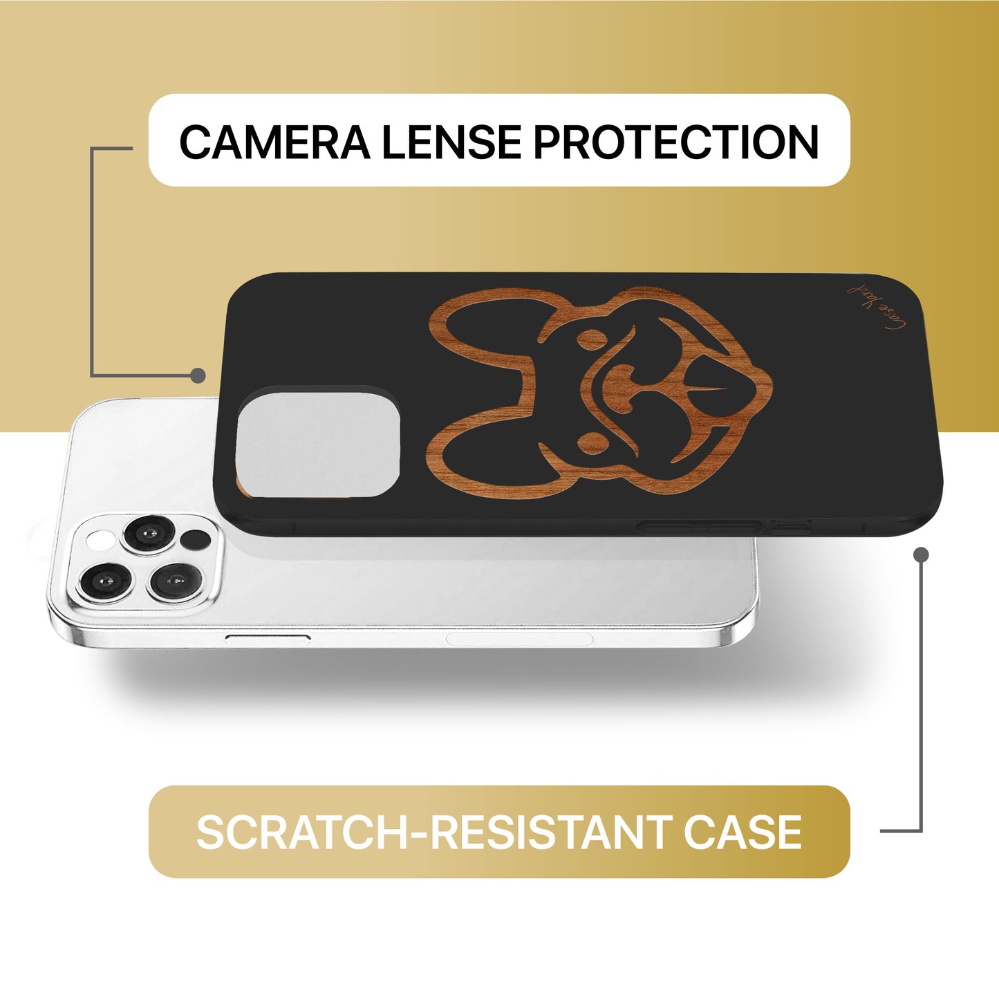 Dog Face Wooden Laser Engraved Phone Case for iPhone & Samsung Phones