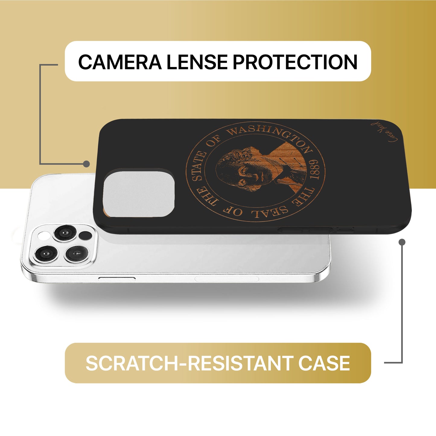 Washington Seal Wooden Laser Engraved Phone Case for iPhone