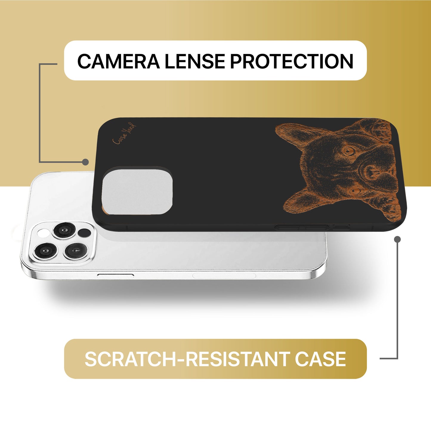 French Bulldog Wooden Laser Engraved Phone Case for iPhone