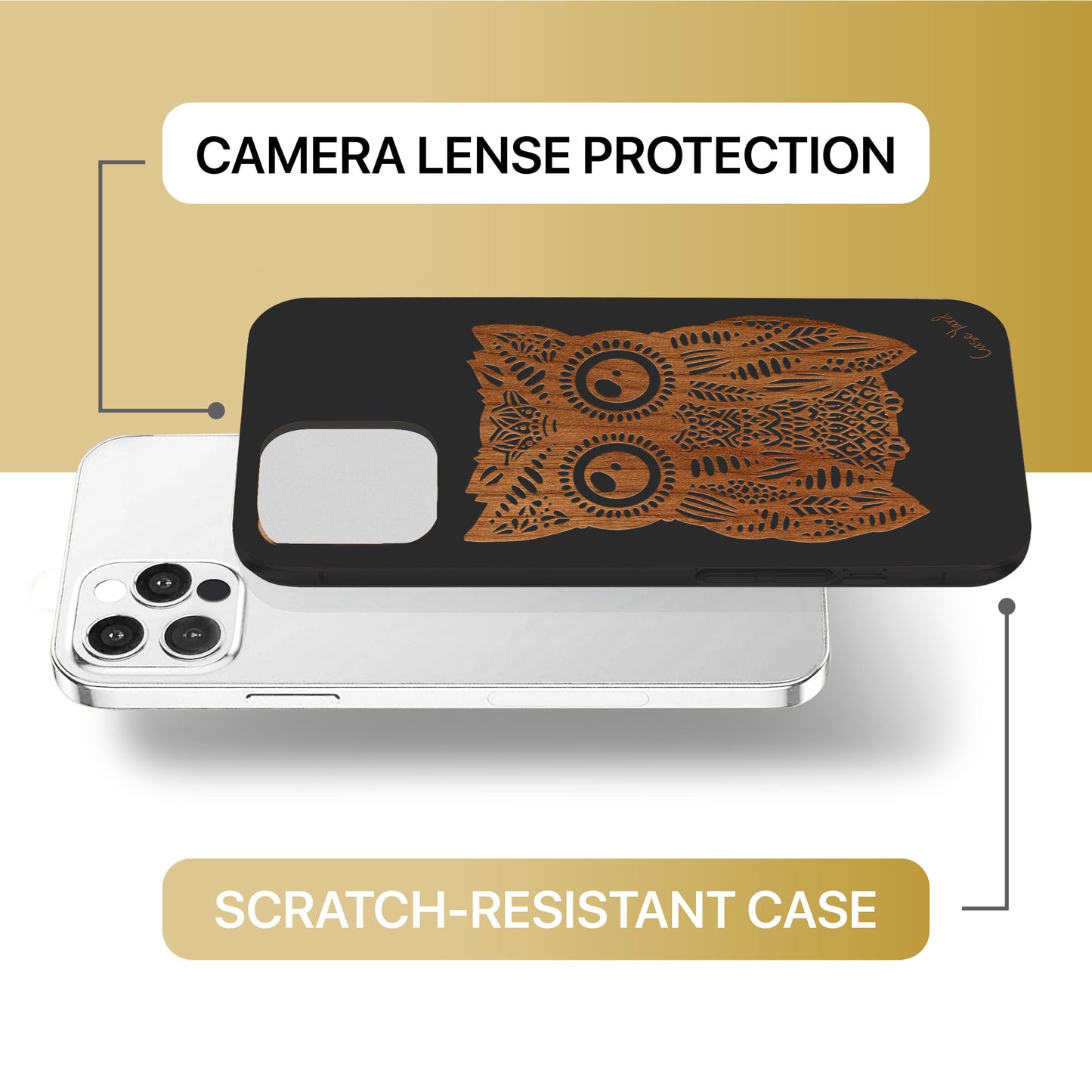 Great Owl Wooden Laser Engraved Phone Case