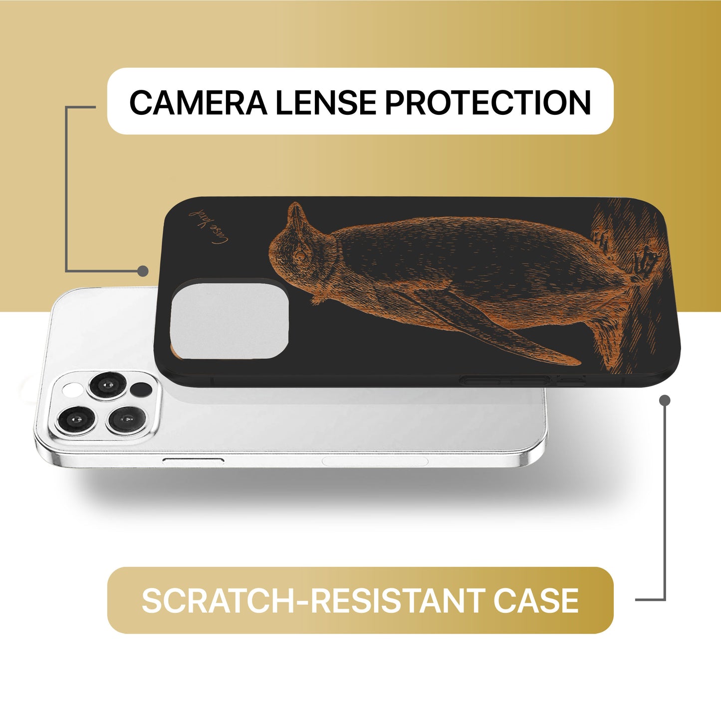 Antarctic Penguin Wooden Laser Engraved Phone Case for iPhone & Samsung Phones