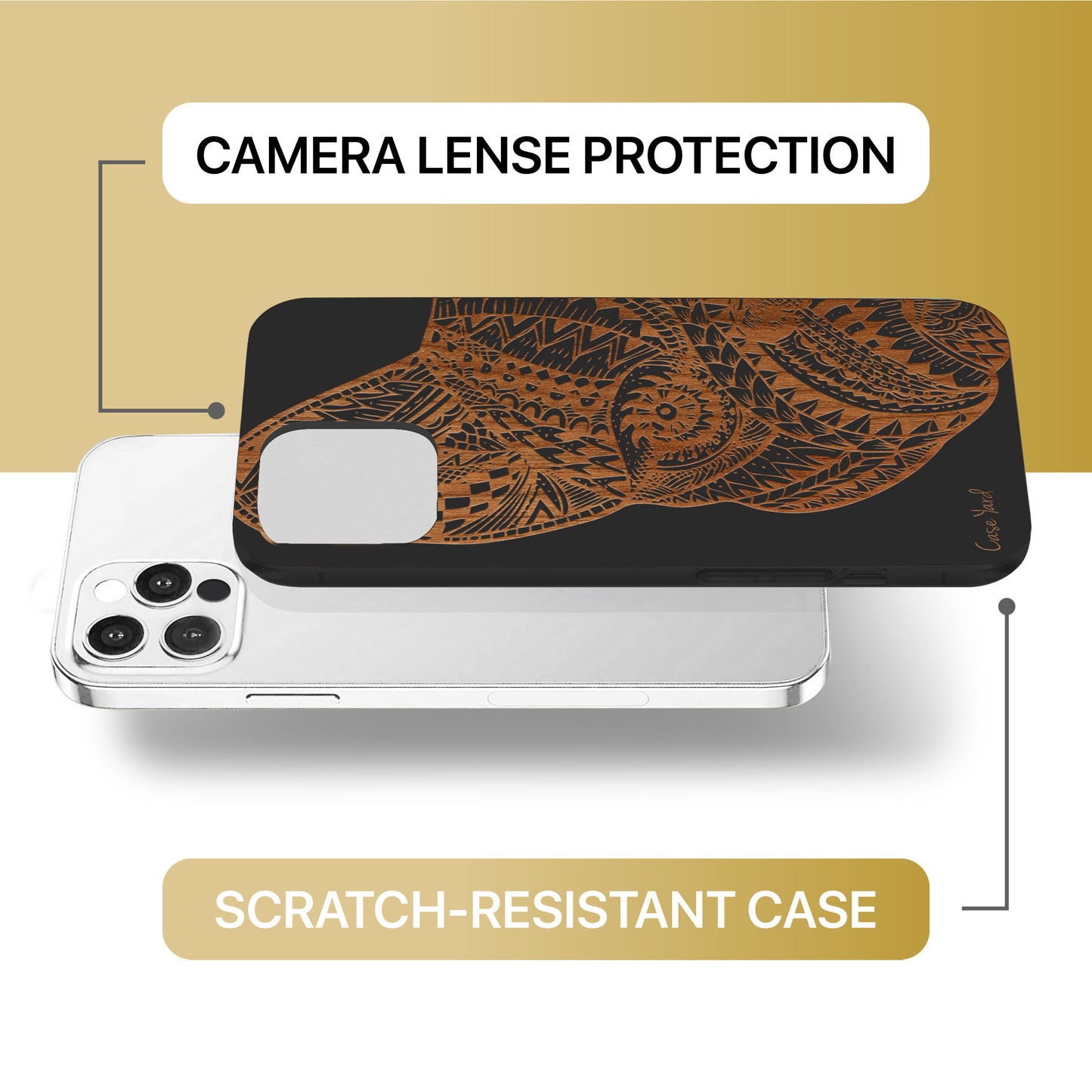 Pug Face Wooden Laser Engraved Phone Case for iPhone