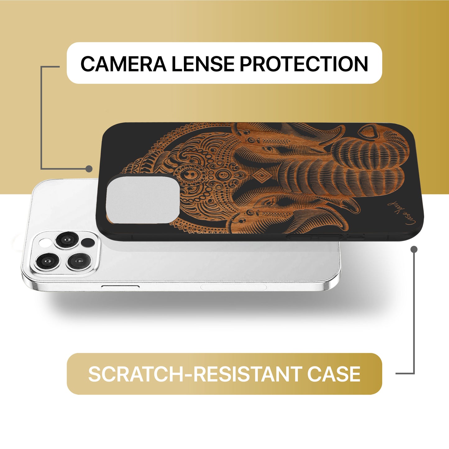 Ganesh Wooden Laser Engraved Phone Case for iPhone