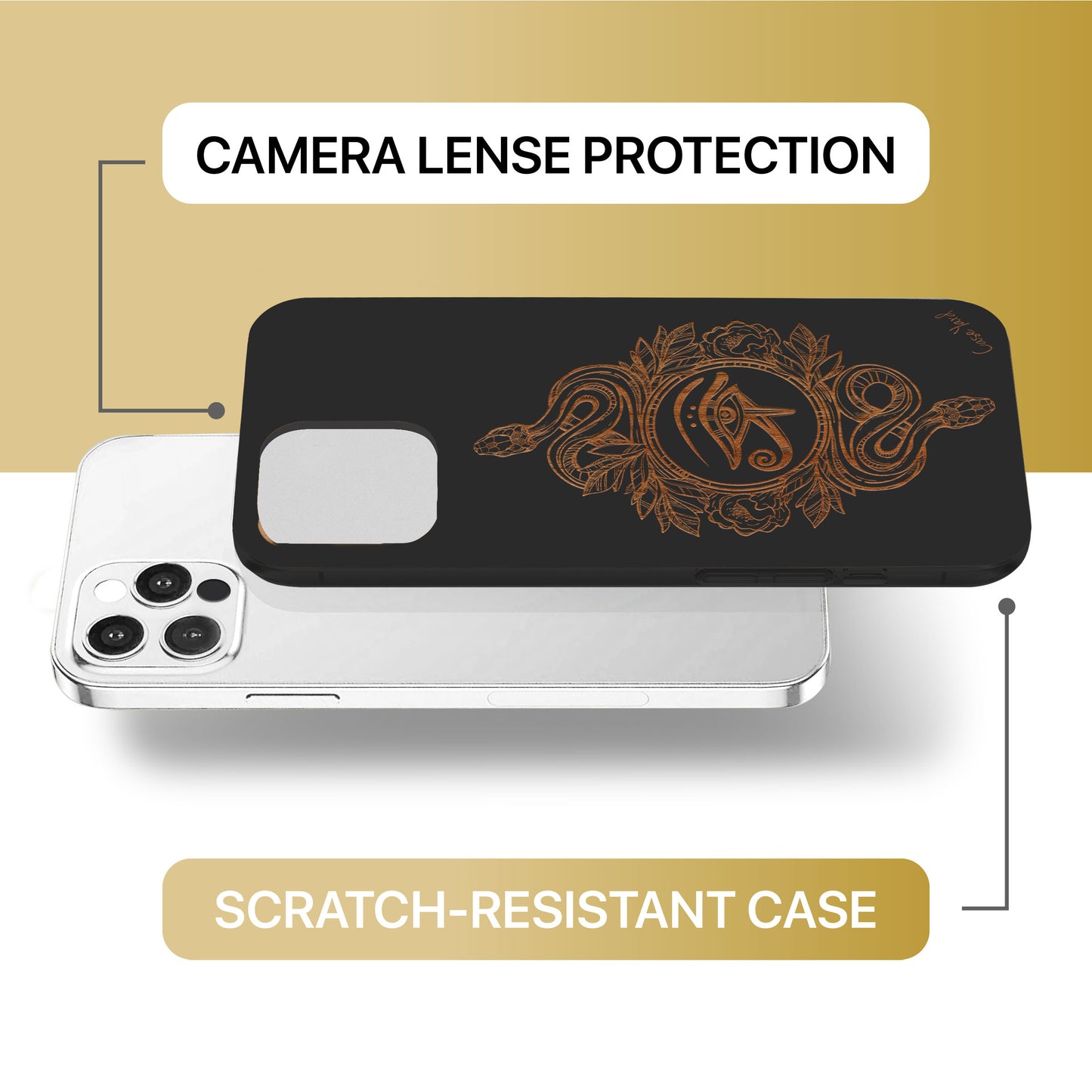 Ra Eye Snake Wooden Laser Engraved Phone Case