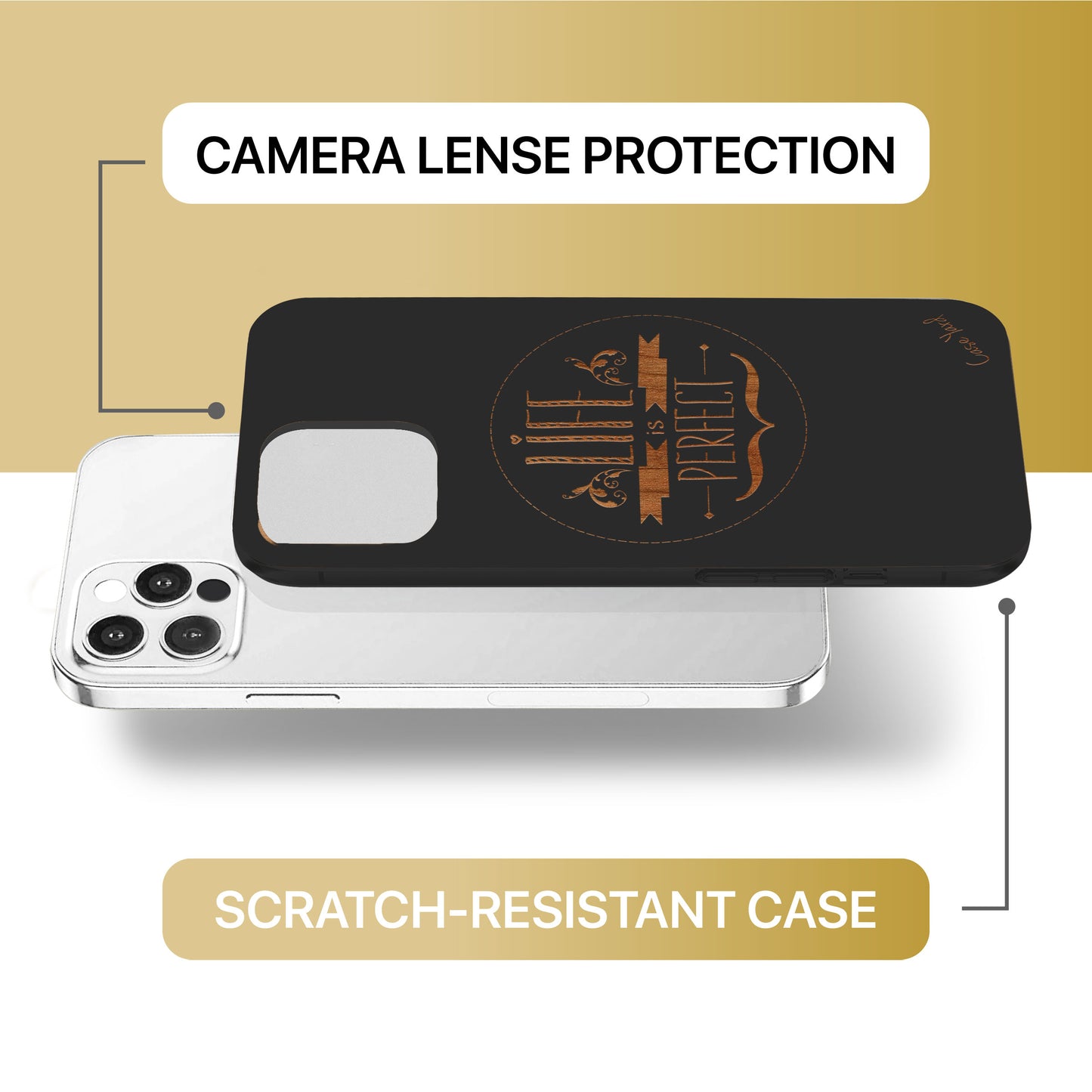 Life is Perfect Wooden Laser Engraved Phone Case for iPhone