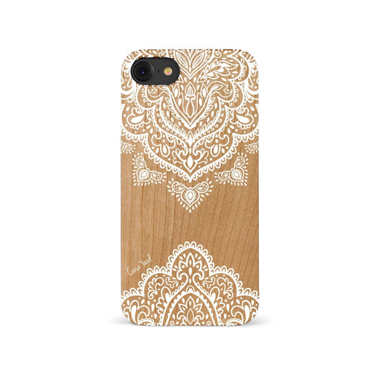 Ornamental Mandala UV Colored Wood Phone Case for iPhone