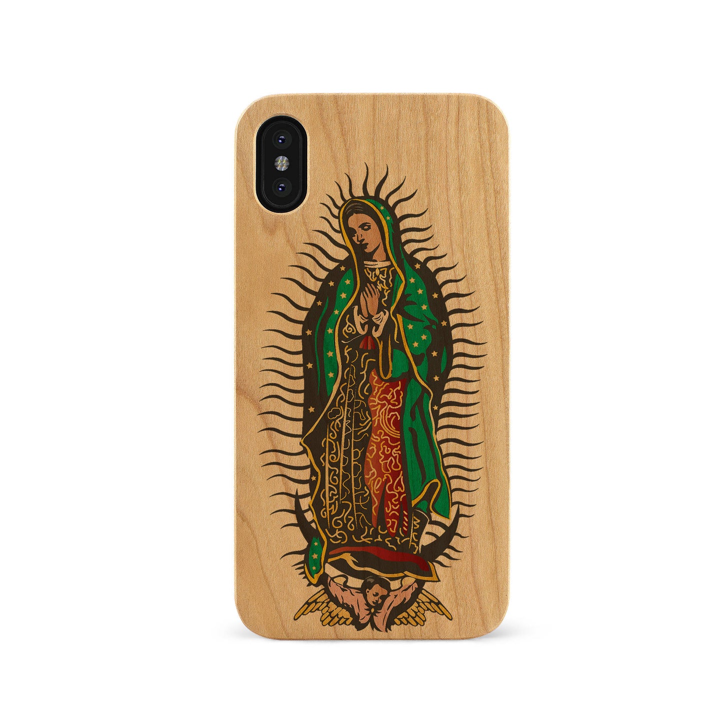 Virgin Mary UV Colored Wood Phone Case for iPhone