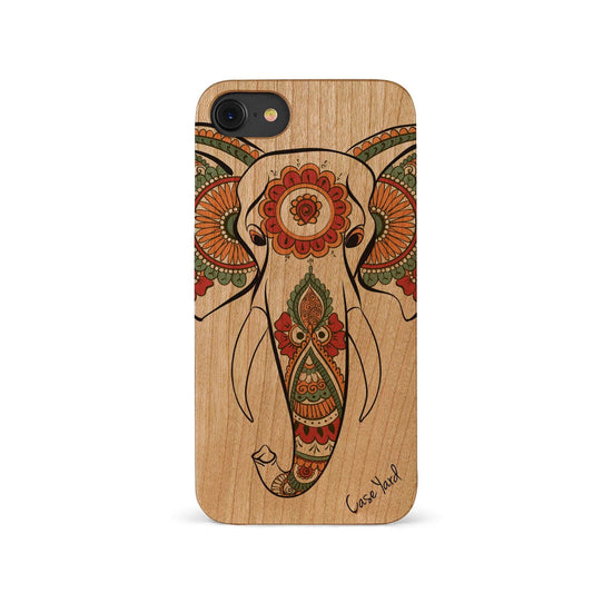 Navy Lara Mandala UV Colored Wood Phone Case for iPhone