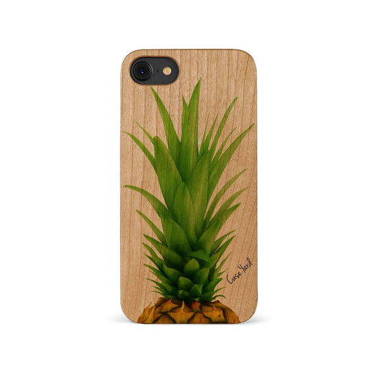 Pineapple Pattern UV Colored Wood Phone Case for iPhone