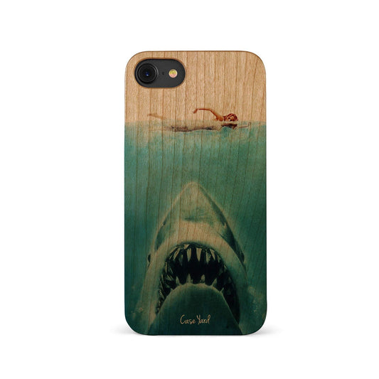 Shark Attack UV Colored Wood Phone Case for iPhone