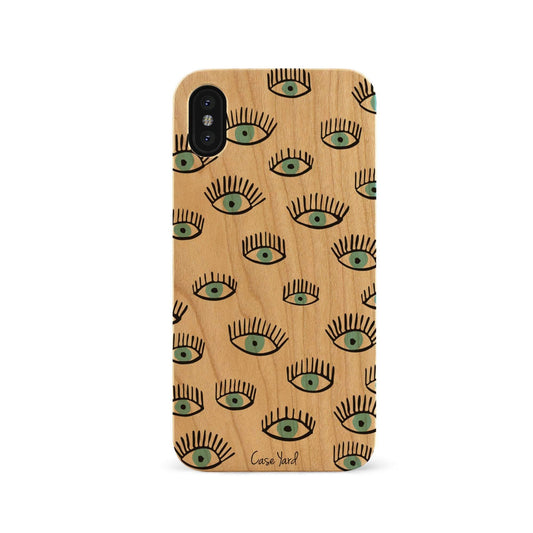 All Seeing Eyes UV Colored Wood Phone Case for iPhone