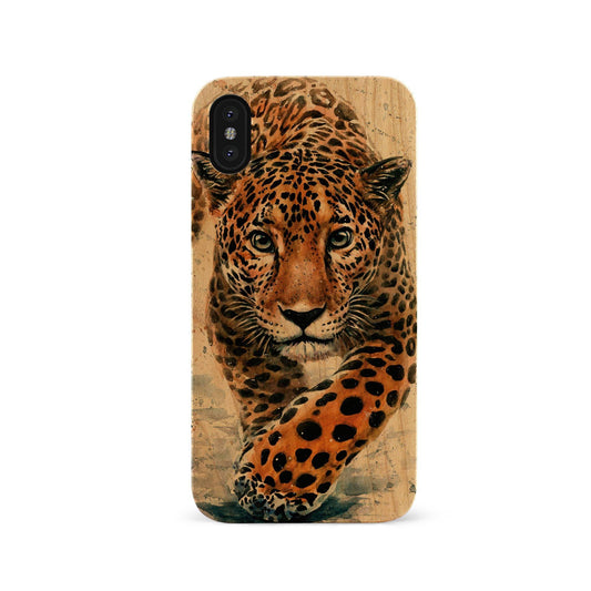 Watercolor Leopard UV Colored Wood Phone Case for iPhone