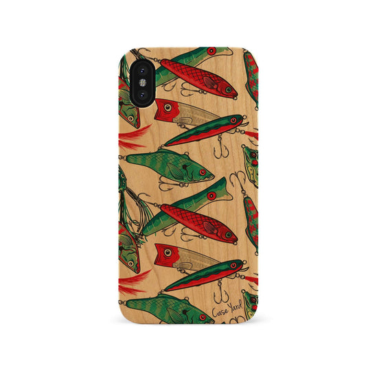 Fishing Bait UV Colored Wood Phone Case for iPhone