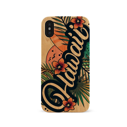 Hawaii Flowers UV Colored Wood Phone Case for iPhone