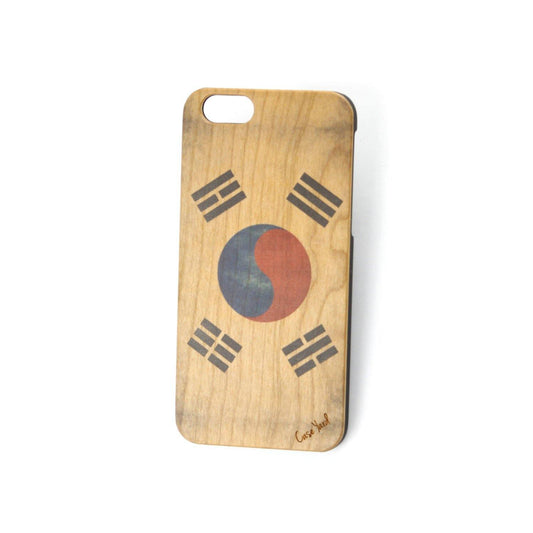 South Korea Flag UV Colored Wood Phone Case for iPhone