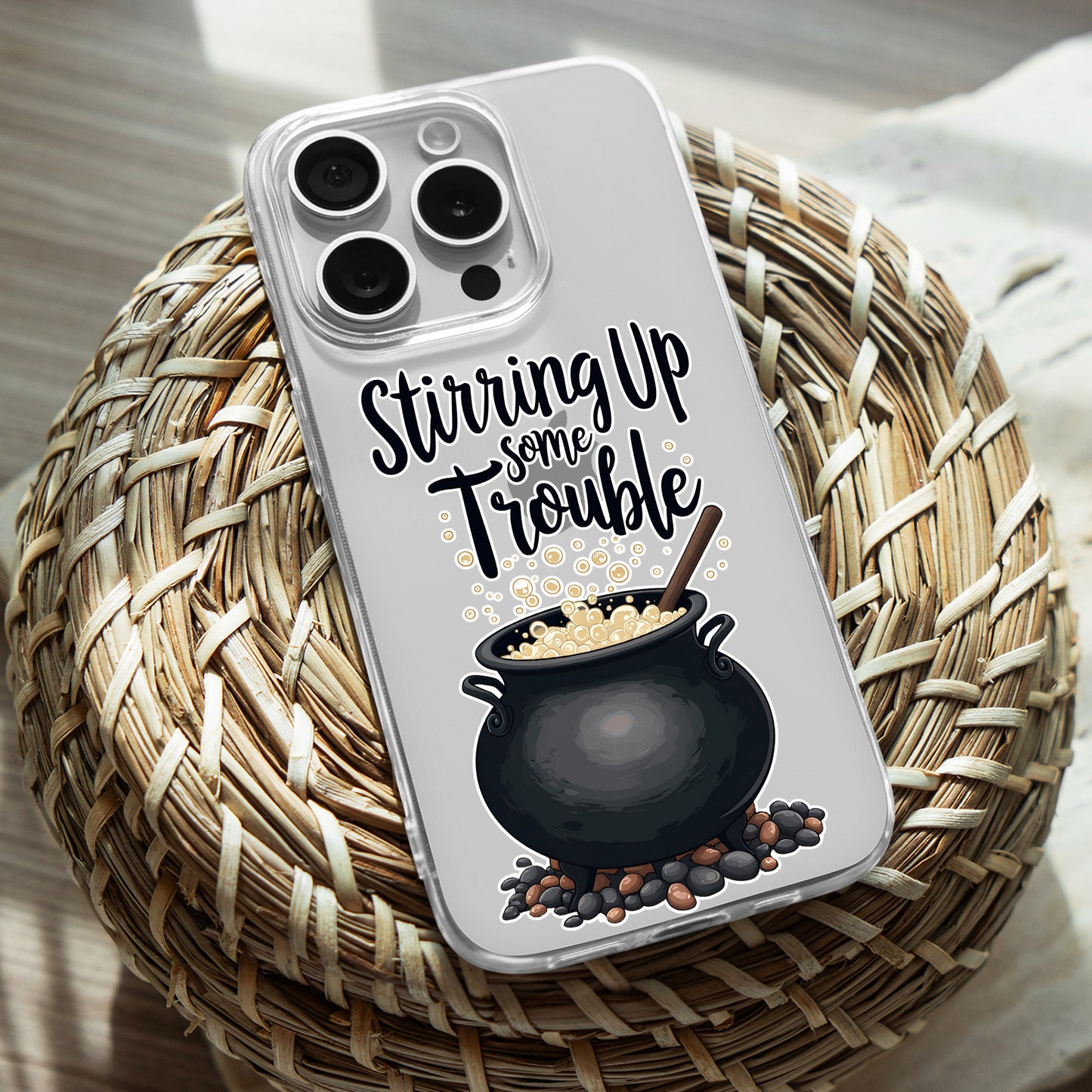 Stirring Up Some Trouble TPU Clear Phone Case for iPhone & Samsung Phones