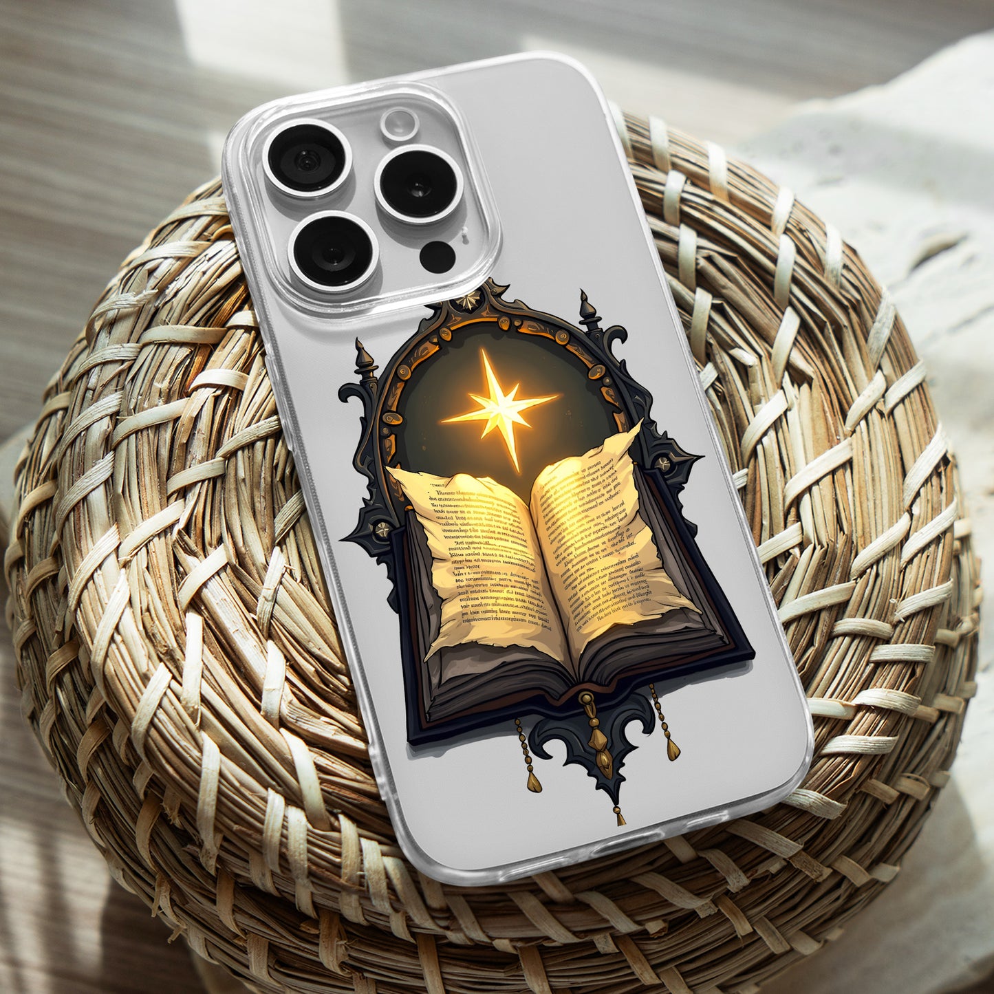 Witch Open Spell Book TPU Clear Phone Case for iPhone & Samsung Phones