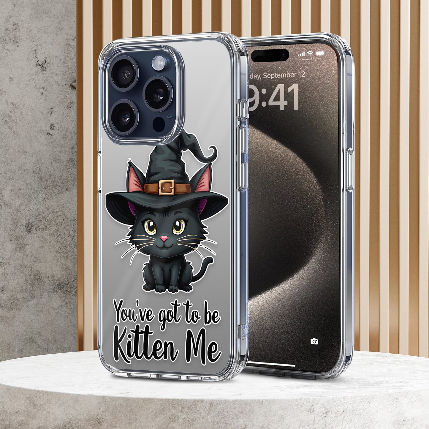 Witch Cute Cat TPU Clear Phone Case for iPhone & Samsung Phones