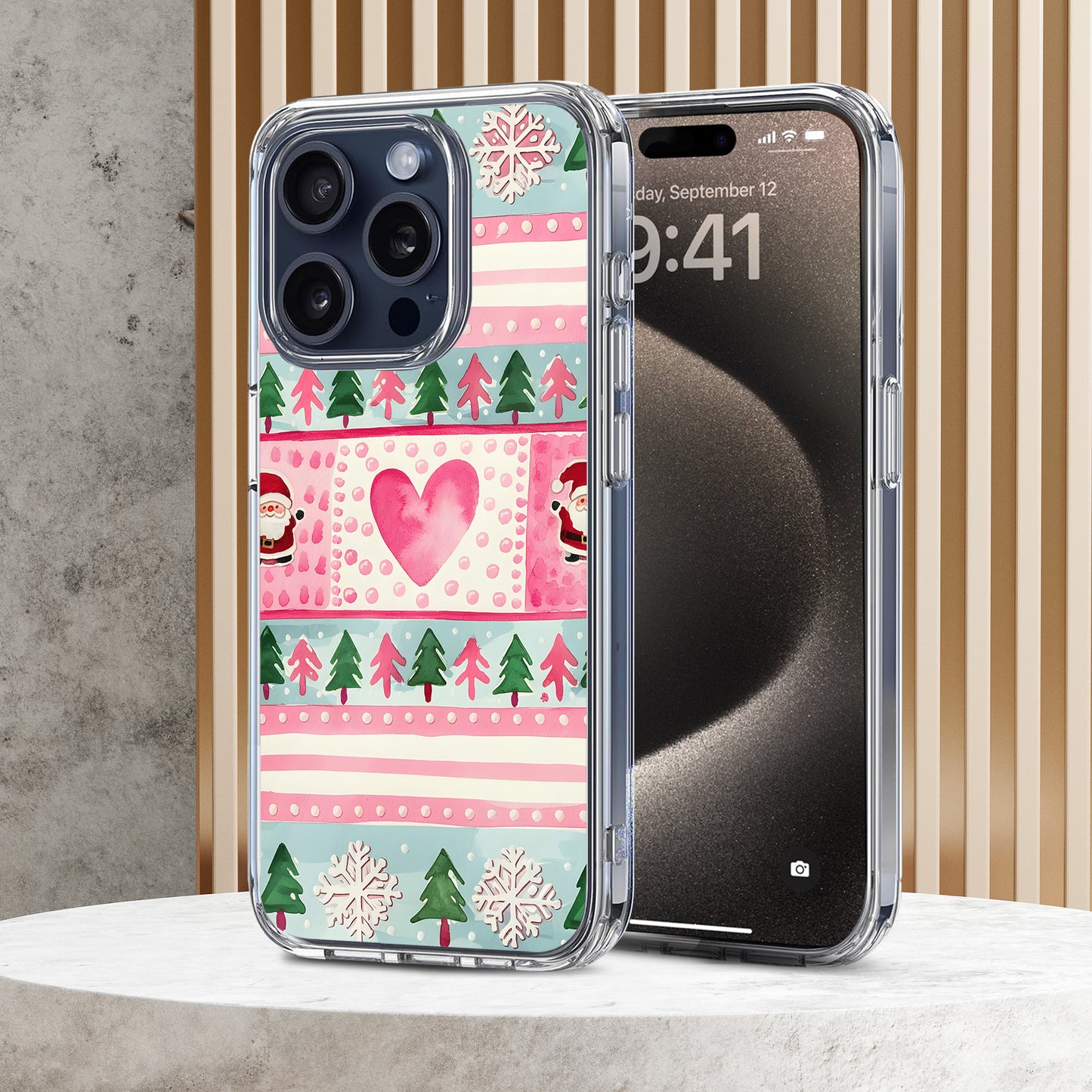 Pink Vibe Christmas Gift TPU Clear Case for iPhone & Samsung Phones