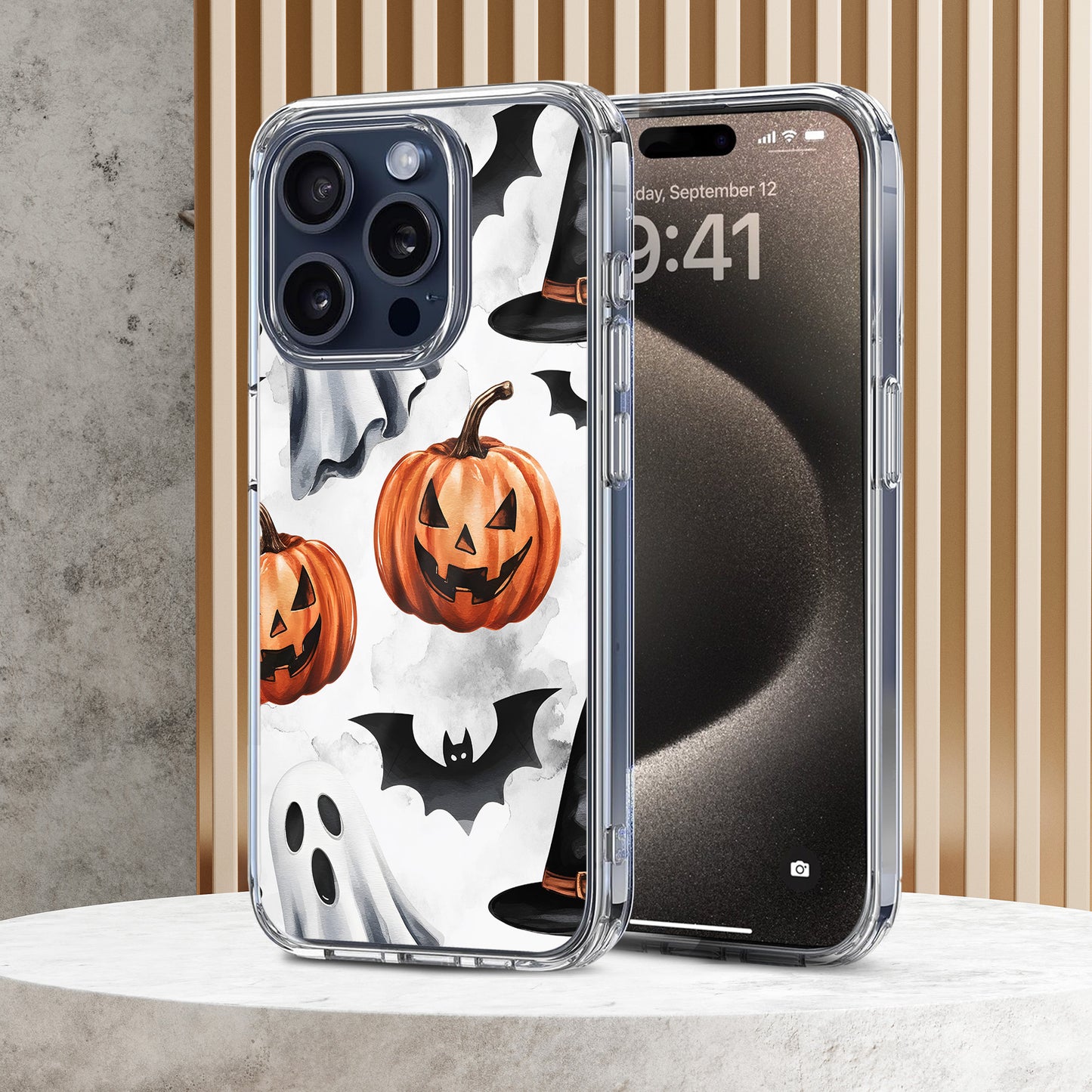 Ghost Pattern 3 TPU Clear Case for iPhone & Samsung Phones