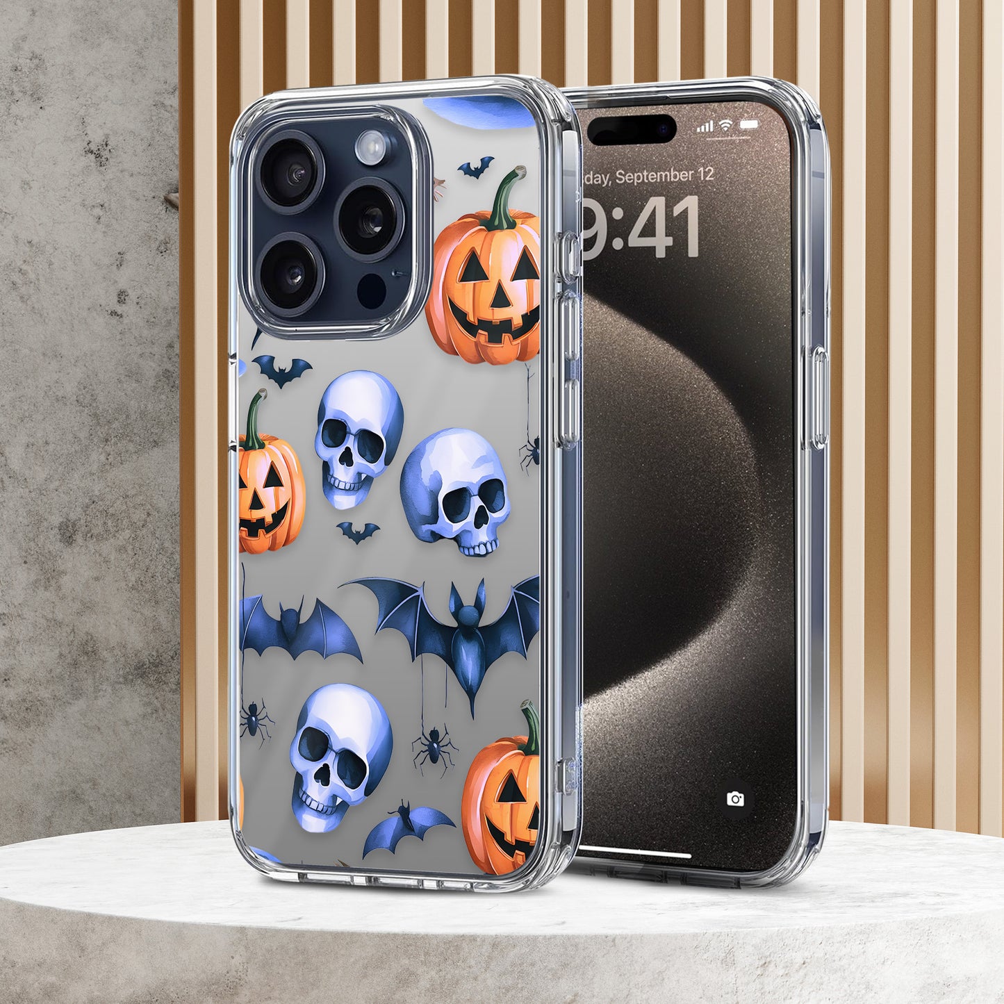 Skull Pattern TPU Clear Phone Case for iPhone & Samsung Phones