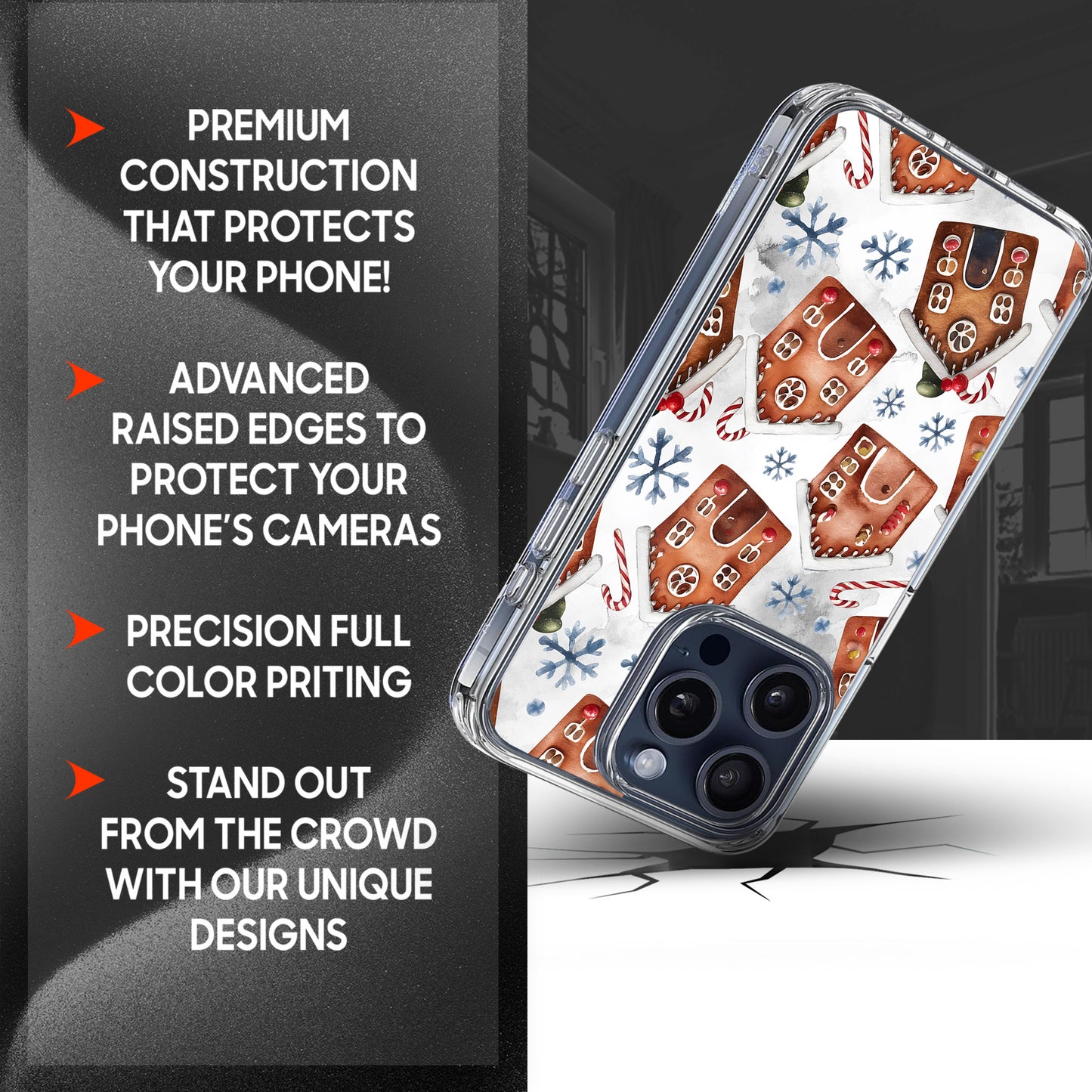 Gingerbread House TPU Clear Case for iPhone & Samsung Phones