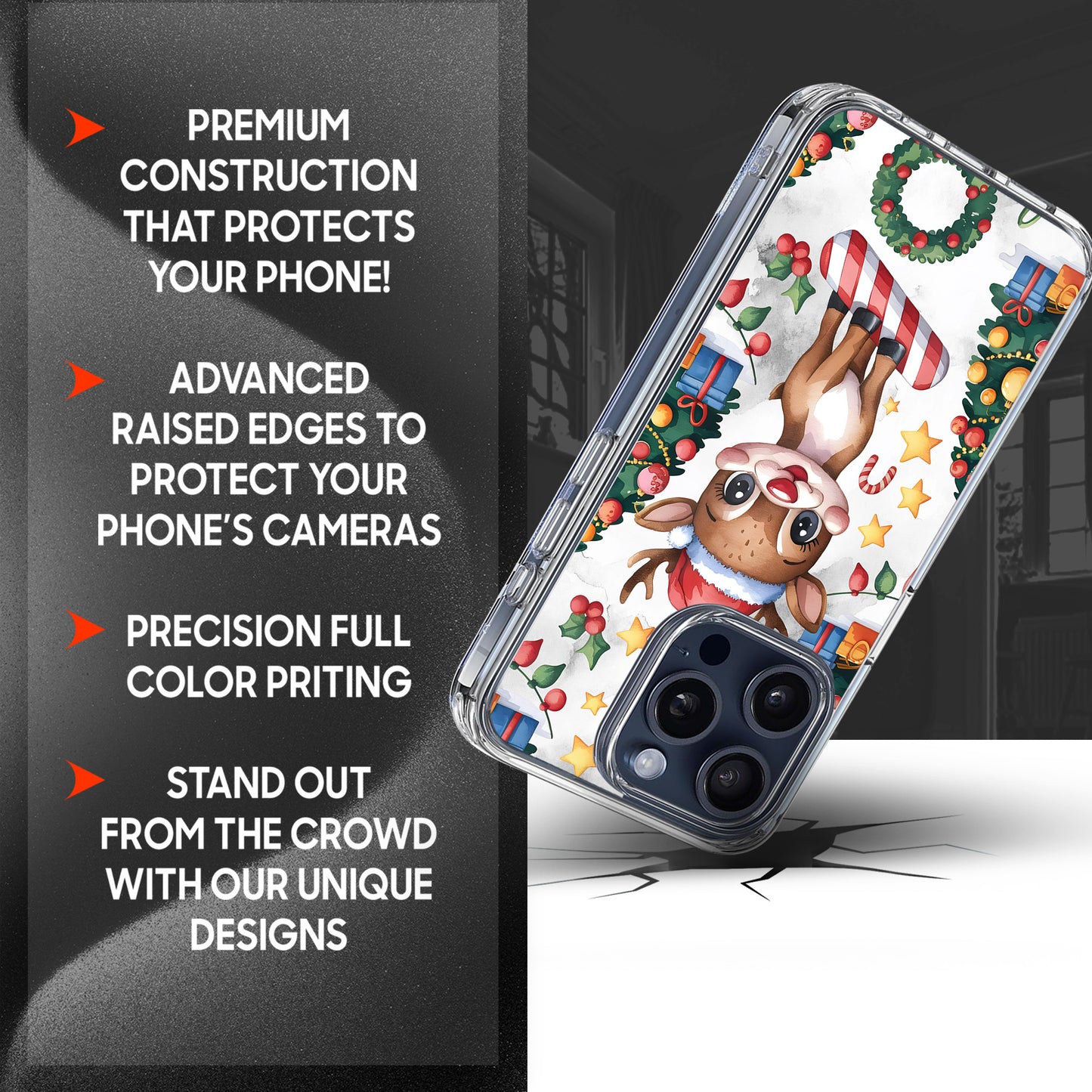 Cute Deer TPU Clear Case for iPhone & Samsung Phones