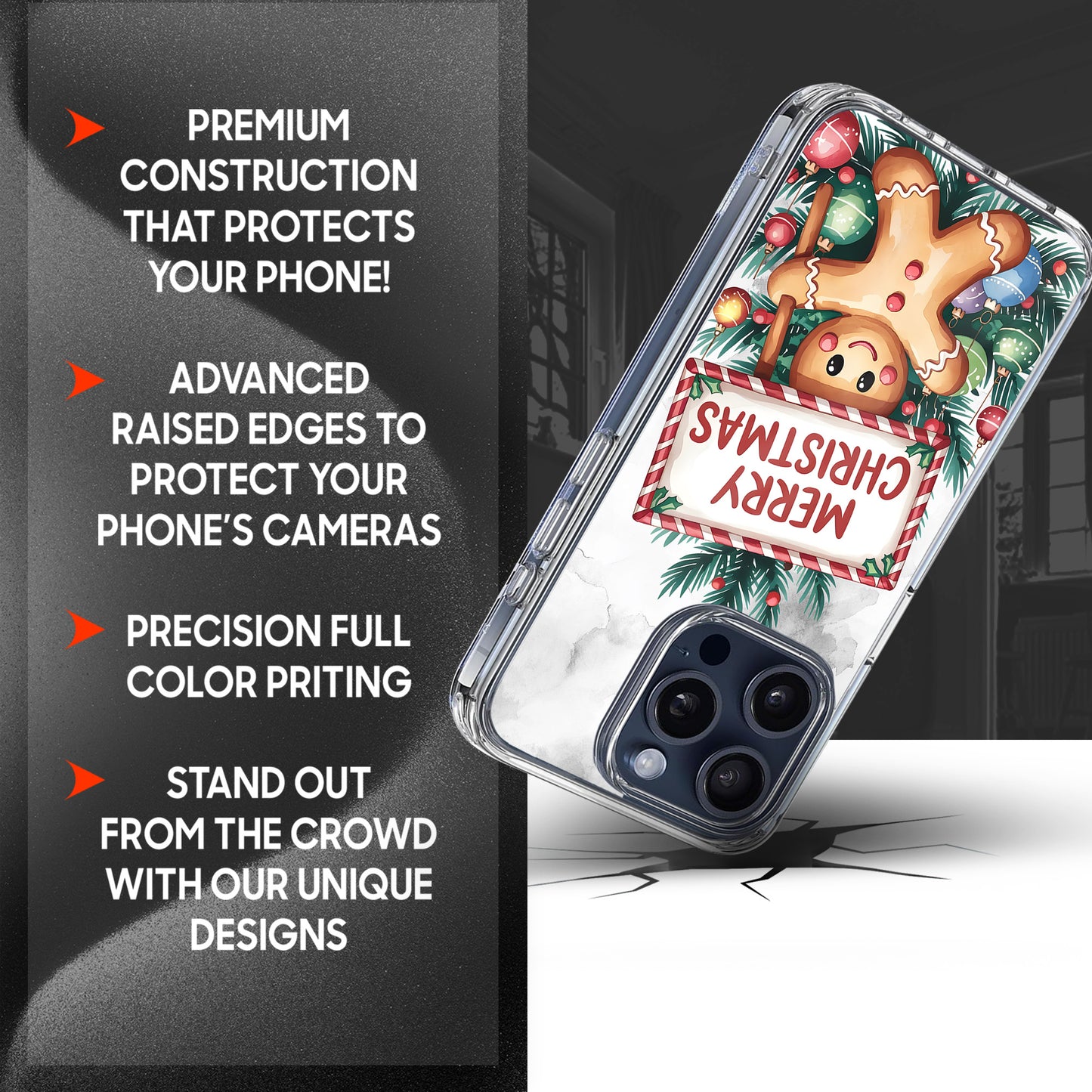 Gingerbread Man TPU Clear Case for iPhone & Samsung Phones