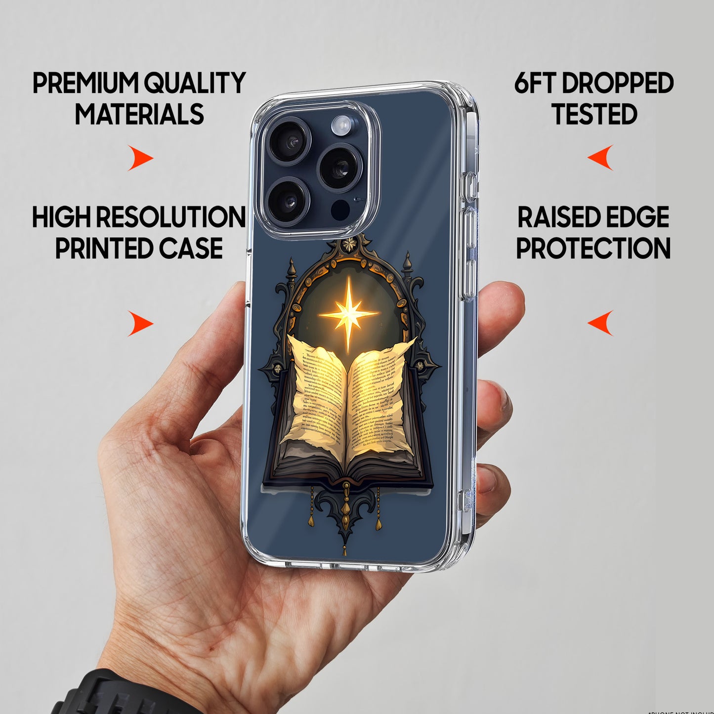 Witch Open Spell Book TPU Clear Phone Case for iPhone & Samsung Phones