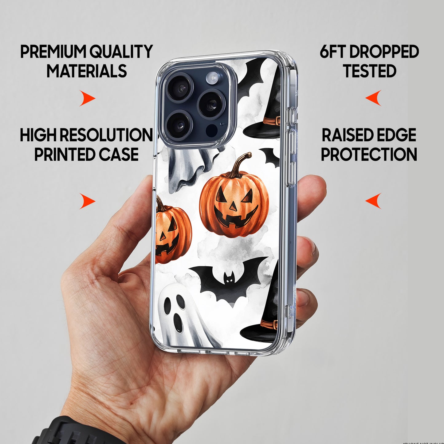 Ghost Pattern 3 TPU Clear Case for iPhone & Samsung Phones
