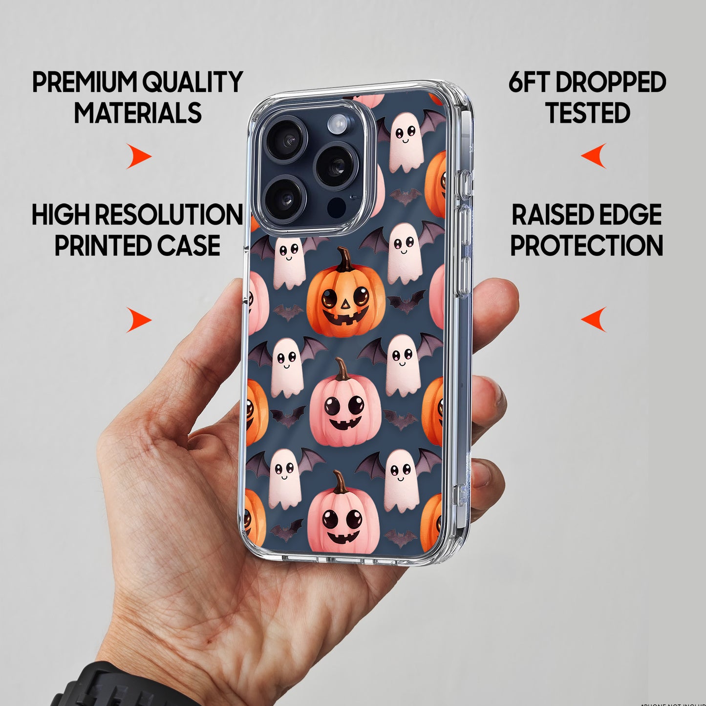 Ghost Pattern TPU Clear Phone Case for iPhone & Samsung Phones